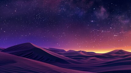 beautiful starry night from a desert