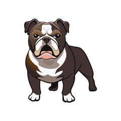 An angry bulldog engraved in vector form, portraying ferocity with meticulous detail, capturing strength and tenacity.