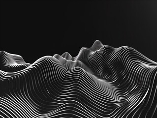 Fototapeta premium Onde sonore stilizzate in bianco e nero