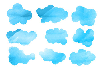 Fototapeta na wymiar Watercolor cloud collection