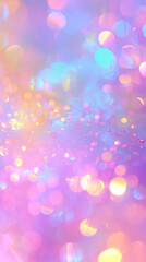 Fairy Dust and Bokeh Lights: A Dreamy Spectrum of Pastel Neon. Vertical holiday background