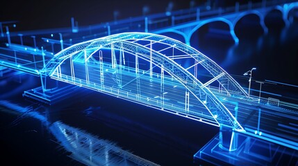 vision of architecture of a 3d model bridge project