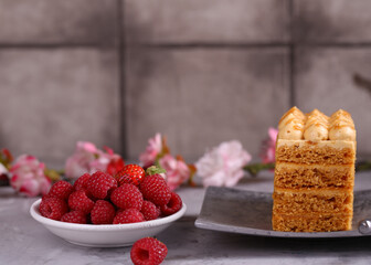 dessert cake pie with berries for a treat