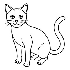 Obraz premium Cute cat icon vector illustration. 