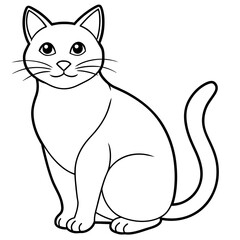 Obraz premium Cute cat icon vector illustration. 