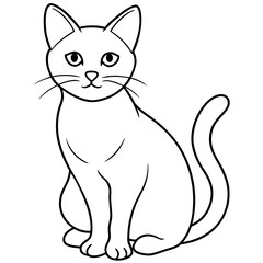 Obraz premium Cute cat icon vector illustration. 