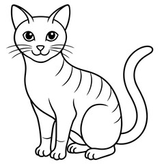 Obraz premium Cute cat icon vector illustration. 