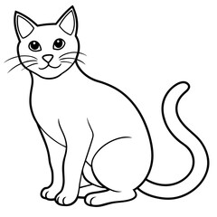  Cute cat icon vector illustration.
