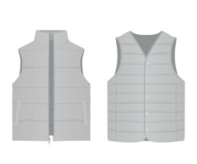 Grey  vest set. vector illustration © marijaobradovic
