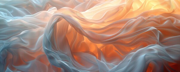 Elegant 3D abstract render depicting flowing fabric with captivating realism, suitable for use in digital art, product mockups, and visual storytelling. - obrazy, fototapety, plakaty
