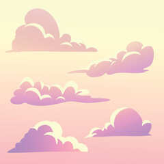 Fototapeta na wymiar Cartoon cloud collection