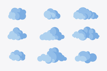 Flat clouds collection vector image