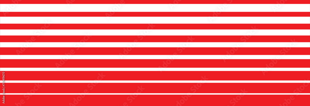 Poster red halftone random horizontal straight parallel lines, stripes pattern and background. streaks, str