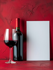 A glass of wine, a design for a postcard. elegant icon, symbol, For menu, bar, restaurant, wine list.