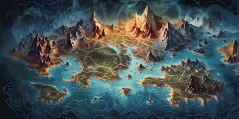 illustration of fantasy universe map