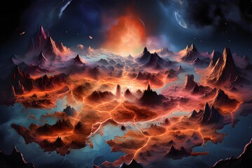 illustration of fantasy universe map