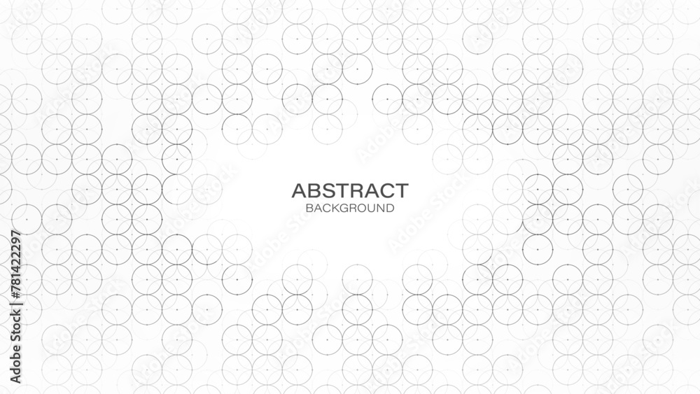 Poster abstract halftone background frame. texture of intertwined circles, dots, particles. strong network.