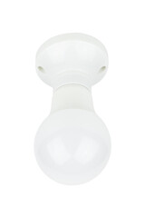 diode light bulb in the lamp base, isolated from the background
