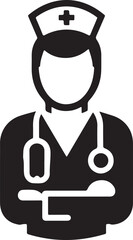 Best Nurse icon vector, Silhouette, illustration.
