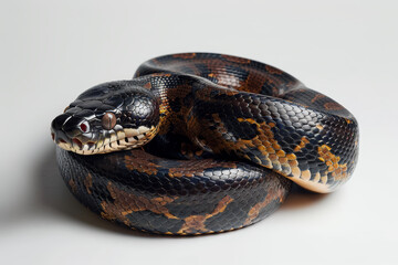 Obraz premium Python Regius Coiled Elegantly.