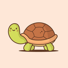 Cute kawaii turtle mascot vector cartoon illustration