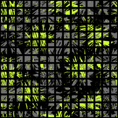 sporty urban pattern for textiles with green and gray geometric elements and black squares