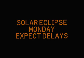 Solar eclipse road sign from public road