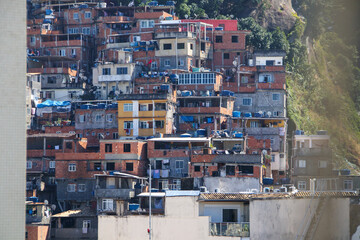 Cantagalo Hill seen from the Ipanema neighborhood in Rio de Janeiro.