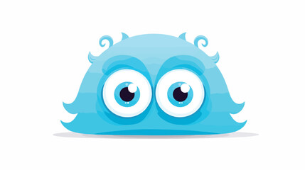 Illustration of a one-eyed blue monster on a white
