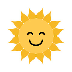 Happy sun icon. Cute smiling summer sunshine. - 781426006