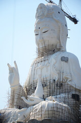 Renovate build big Quan Yin monument and sculpture carved Kuan Yin chinese goddess statue for thai...