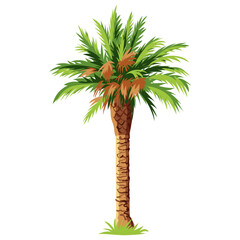 Ccartoon palm tree isolated on white background