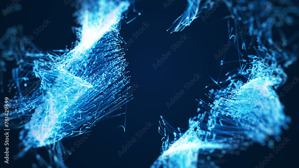 Poster abstract particles titles background. futuristic technology abstract background with lines for netwo