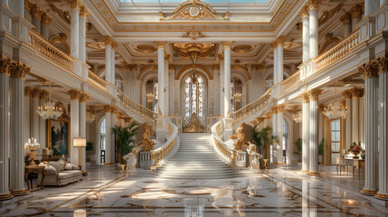 royal stairs in luxury palace 
