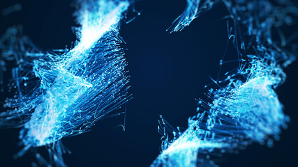 Abstract Particles Titles Background. Futuristic technology abstract background with lines for...