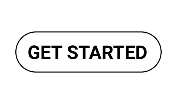 Get Started black button isolated on a white background