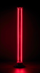 A vertical neon red light