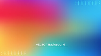 Abstract blurred gradient mesh background in bright rainbow colors. Colorful smooth banner template. Easy editable soft colored vector illustration in EPS10 without transparency.