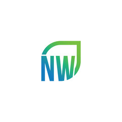 Letter NW logo grows, develops, natural, organic, simple, financial logo.