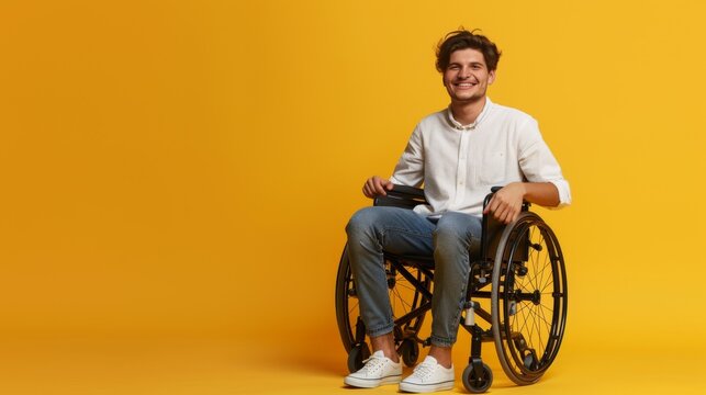Young Man in Wheelchair Smiling