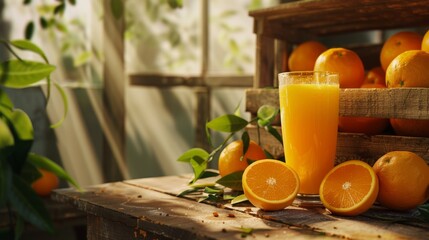 Fresh Orange Juice on Table