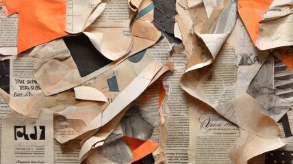 collage abstract newspaper scraps background