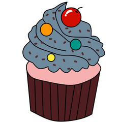 delicious cupcake, vector illustration