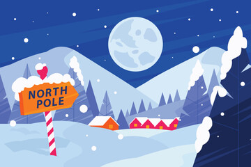 Flat north pole background