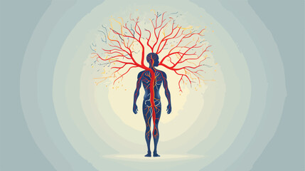 Illustration of an isolated human nervous system 2d