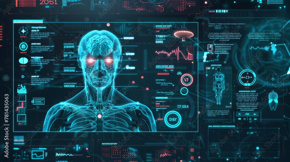 Aufkleber ui and hud for medical apps. futuristic hud and infographic elements.