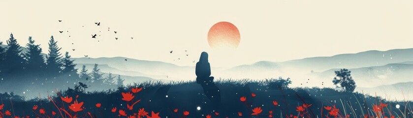 Obraz premium A minimalist style of Line art illustrations