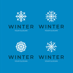 Flat winter logo template