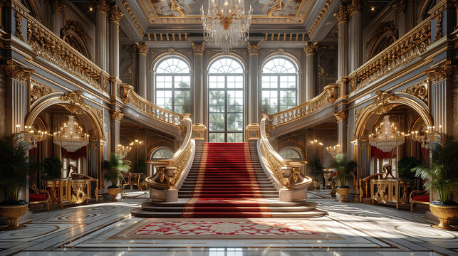 royal stairs in luxury palace	

