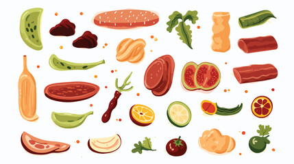 Illustration of food on a white background 2d flat